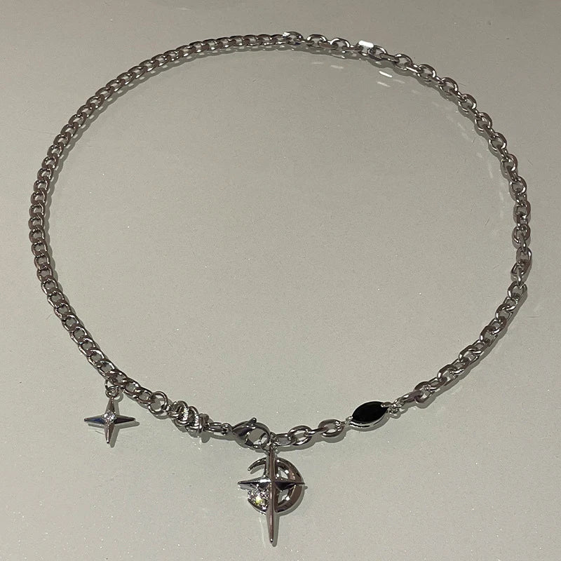 Cuban Figaro Star Moon Chain